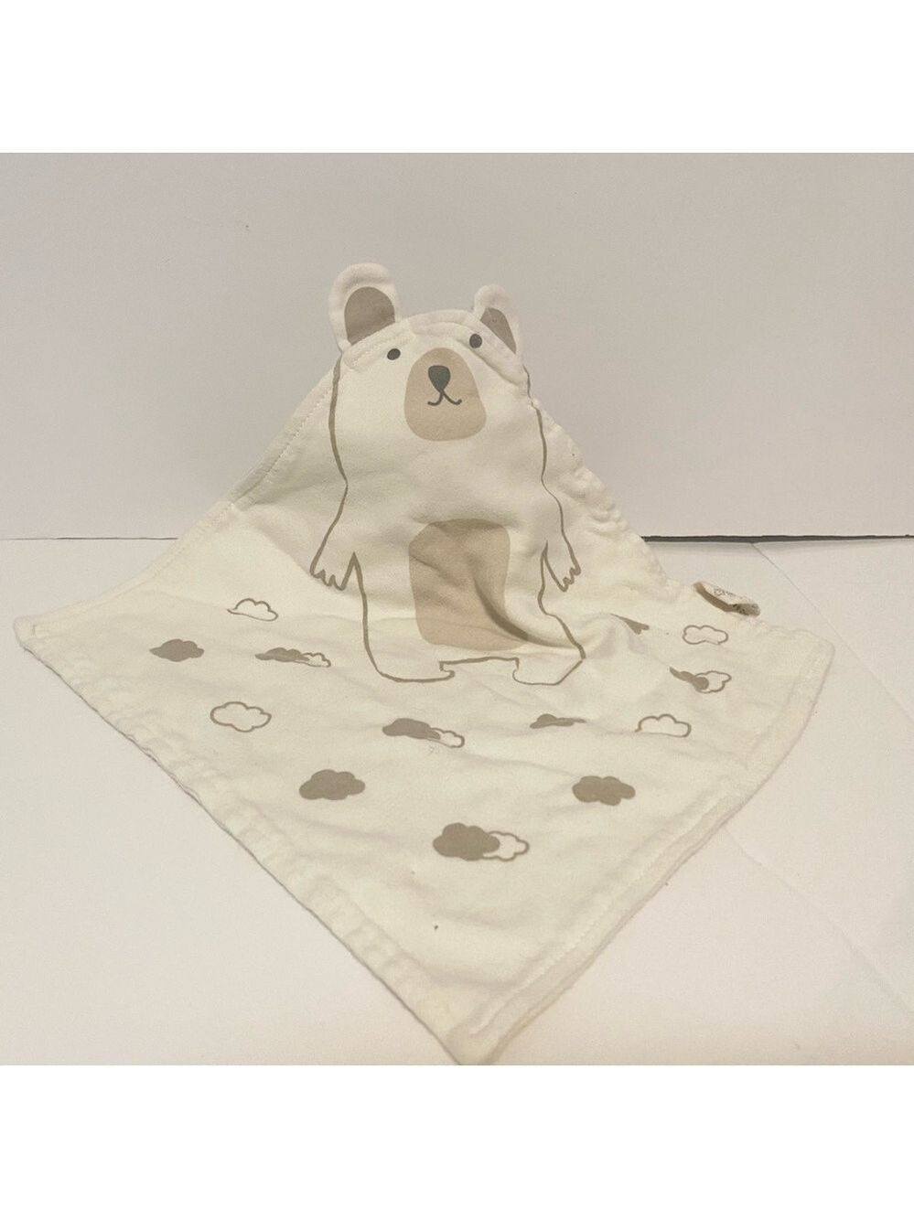 Cottonaire Organic Cotton Lovey Teddy Bear Cream Baby Security Blanket Flat Toy